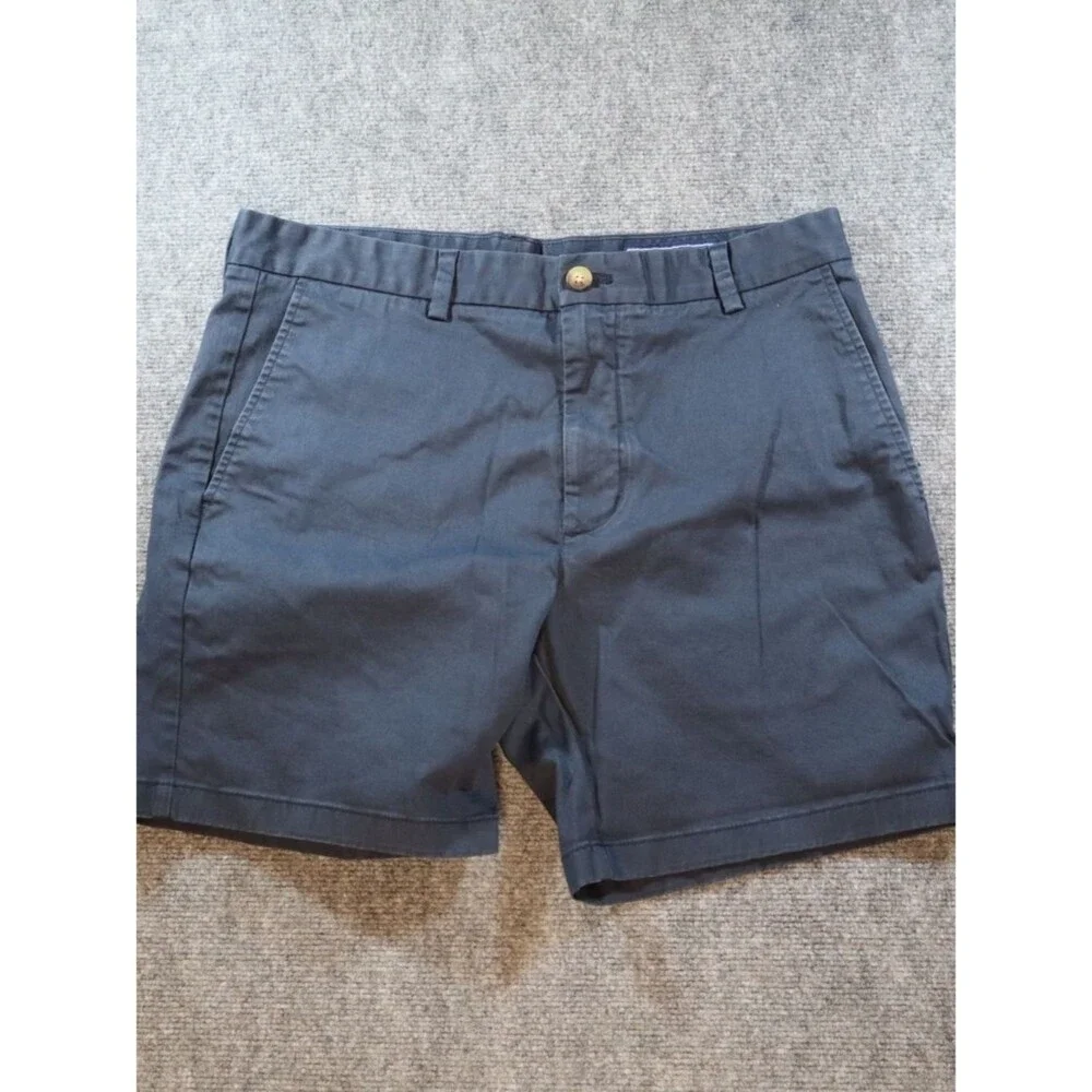 Vineyard Vines Mens Shorts 34 Navy Blue Chino Flat Front Cotton Preppy